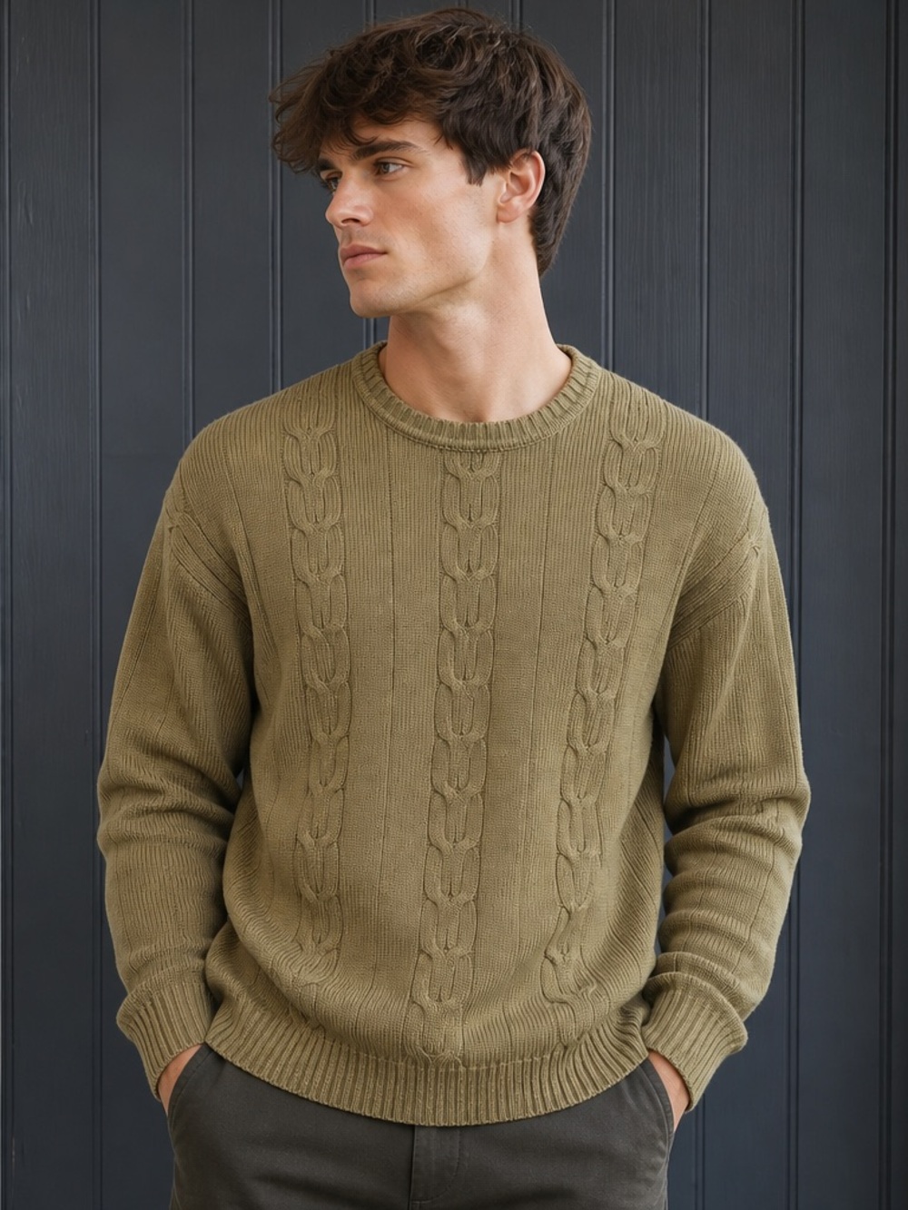Geoffrey Beene Men's Crewneck Sweater 100% Cotton